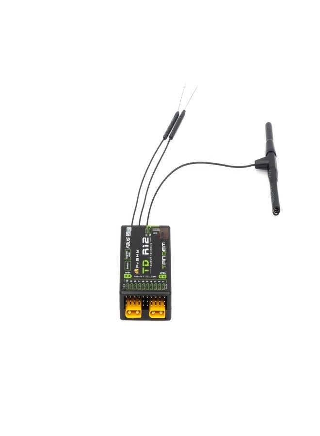 FrSky Tandem TD R12 Dual-Band 2.4GHz/900MHz 12CH Receiver with Triple Antenna, Dual Power XT30 Input, Built-in Power Switch, Black Box, OTA Update, SBUS/FBUS/S.Port for RC Models - Image 3
